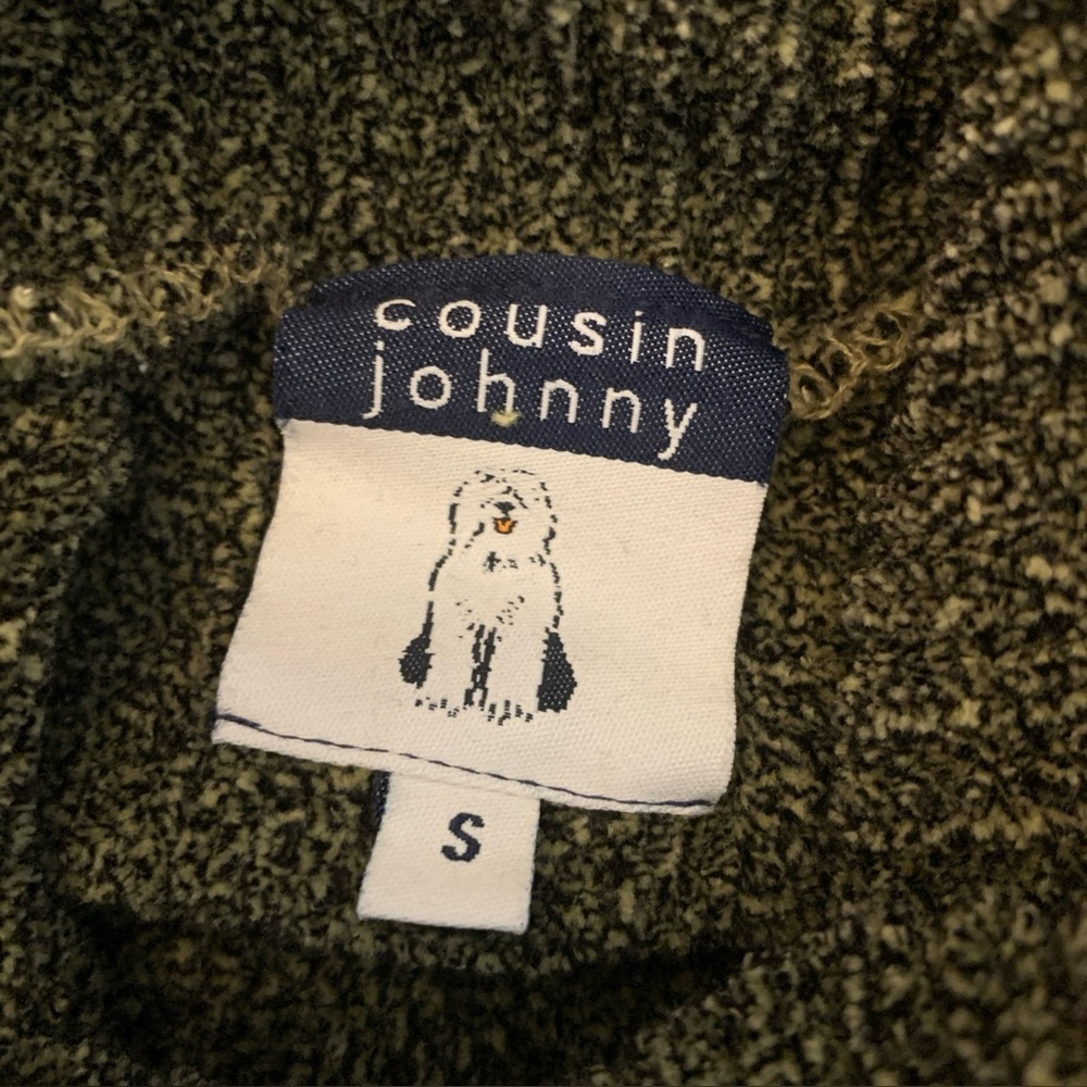 Cousin Johnny Chenille Knit Turtleneck Sweater Cropped Cable Knit Green Small - Picture 6 of 7